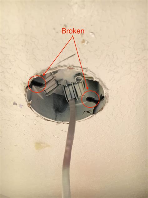 drill hole in plastic junction box hanging light fixtures|plastic junction ceiling repair.